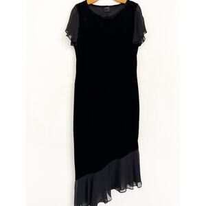 Vintage Studio Maxi Velvet Stretch Dress M (no Size Tag)Black Sheer Whimsigoth